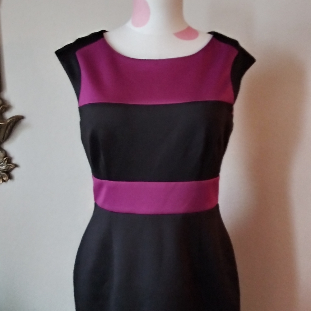 London Times Color Block Dress